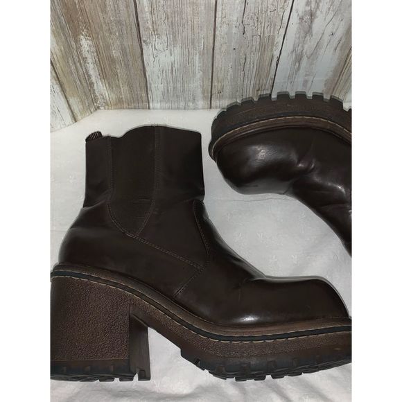 SOLD No Boundaries Vintage Chunky Round Toe Y2k Boots Size 9.5M - Picture 12 of 16